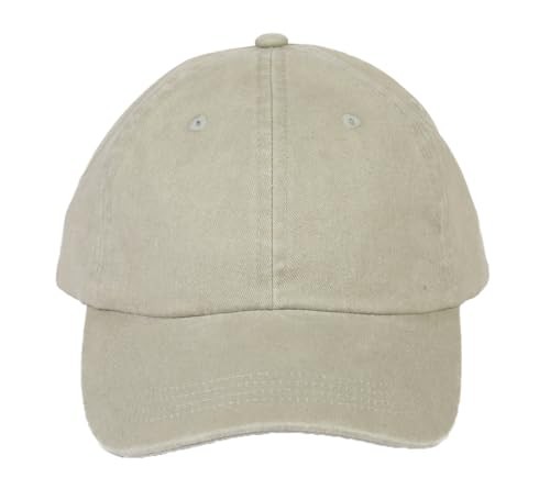 Dad Hat Baseball Cap Unisex Outdoor Unstructured Washed Soft Blank , Beige