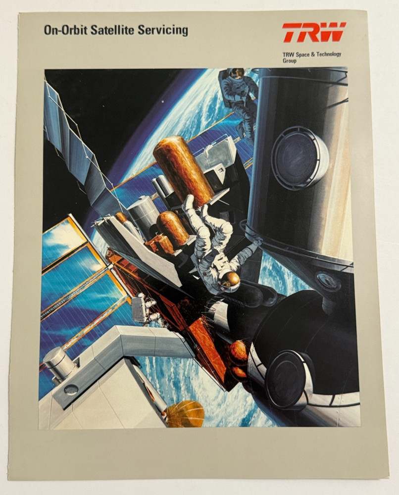 1983 TRW On-Orbit Satellite Servicing Brochure, Space Shuttle, Original
