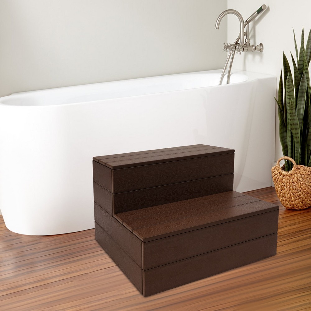 Bathtub Steps Rectangular Spa Steps Modern Hot Tub Stairs 2-Step Hot Tub Step