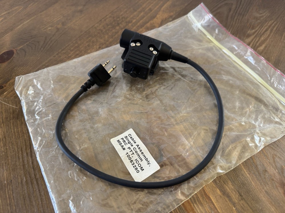 MSA PRC PTT Single Comm Cable ~ ICOM MSA # 10053280