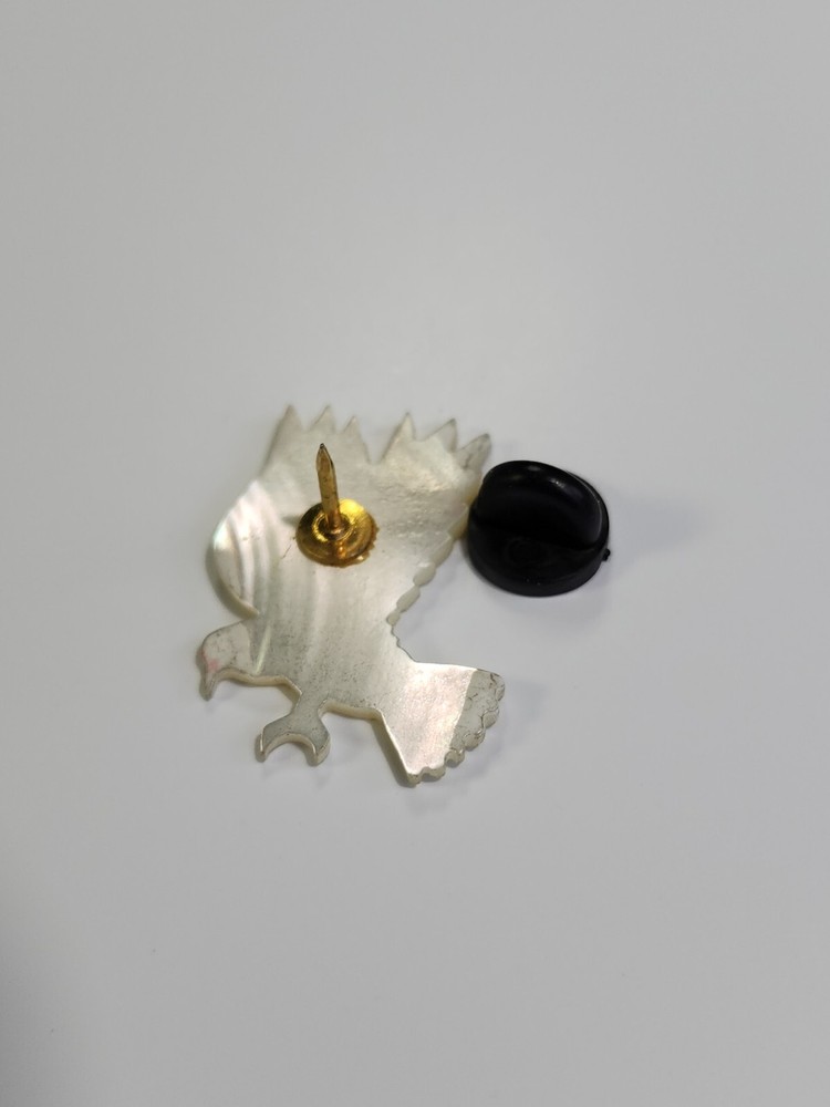 Hawk White Irridescent Color Lapel Pin