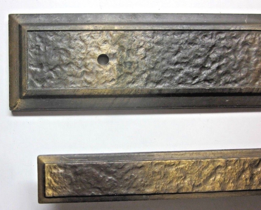 Amerock 185 Hammered Japanned Bronze Drawer Pull Handle Backplate 3" Centers MCM