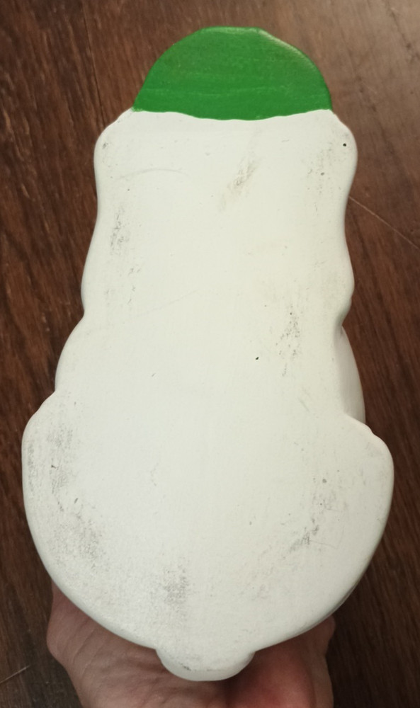 Vtg Hand Painted White 3D Rabbit w Cabbage Tulips Easter Spring Ceramic Planter