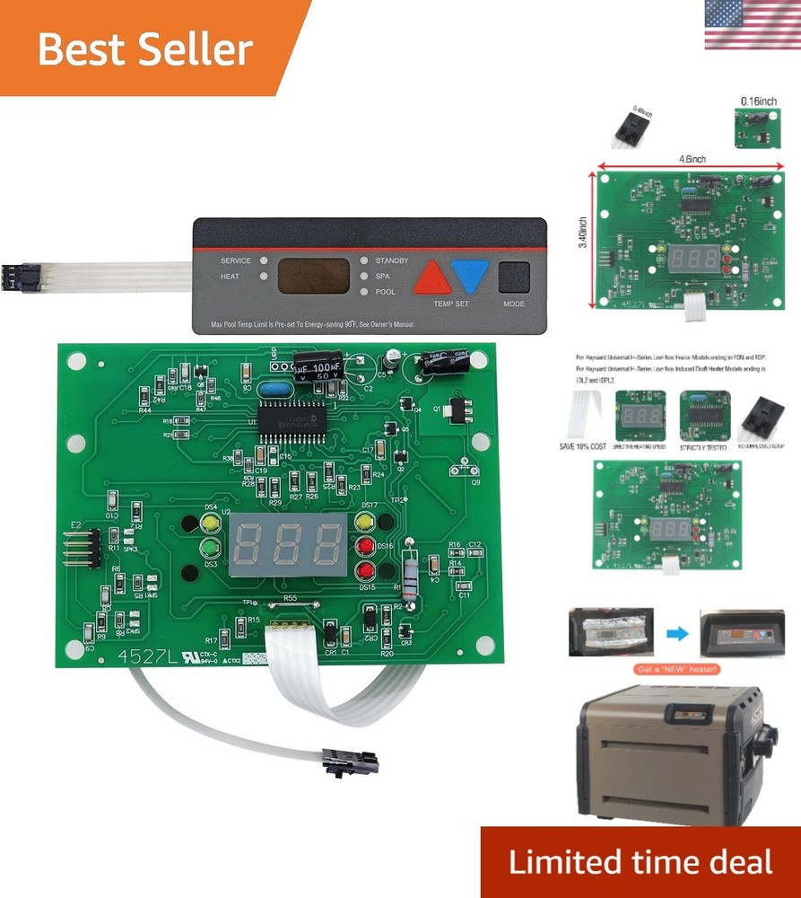 Display Board, Replacement for Hayward Heater Display Board Control Panel Keypad