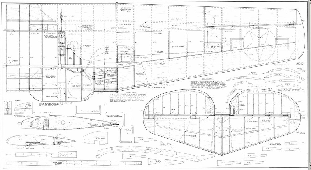 1/5 Scale AT6 TEXAN 101" Giant Scale RC AIrplane Printed Plans