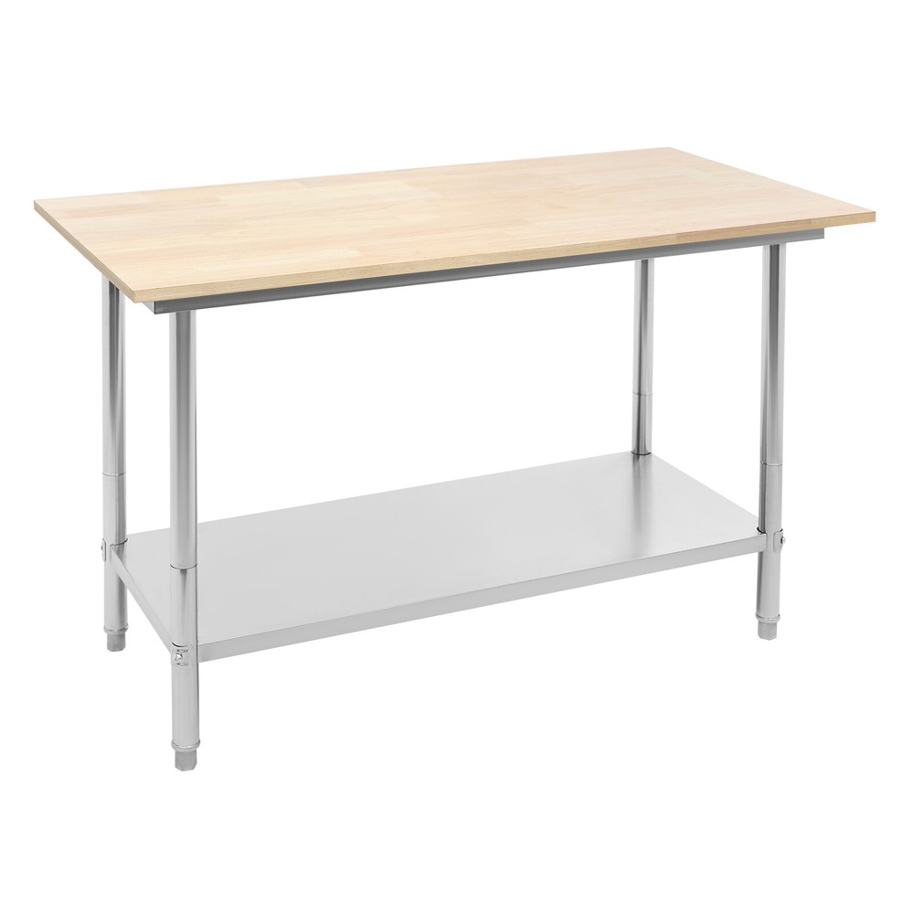 Oak Wood Top Work Table Workbench Work Table with Undershelf 500kg Load Capacity