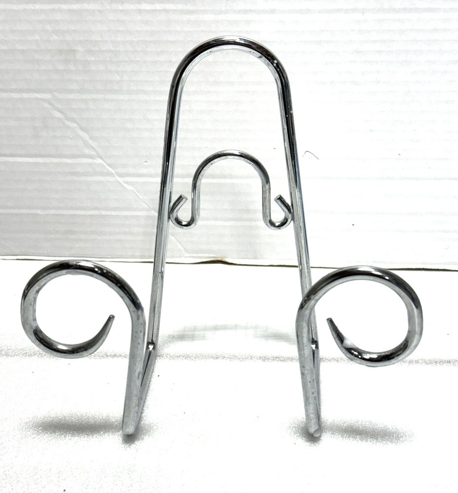Chrome Easel Silver Frame Display Stand 7x8x4