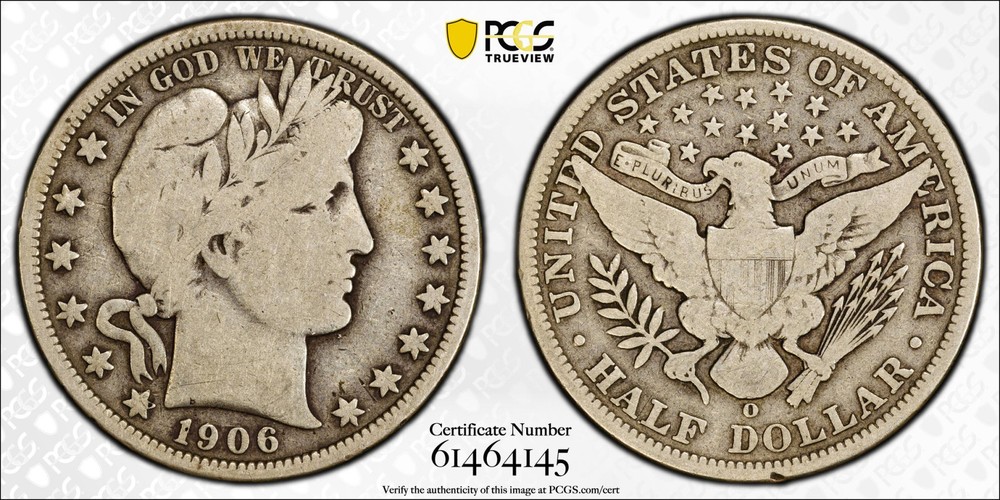 1906-O Barber Half Dollar PCGS VG8