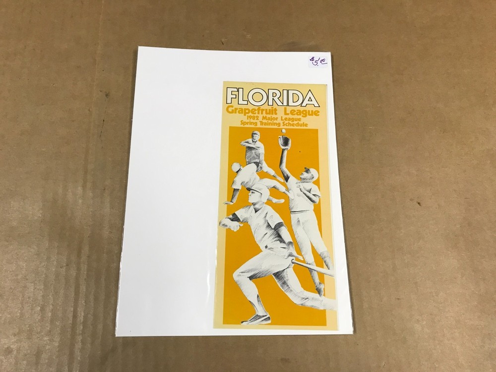 Vintage 1982 Florida Grapefruit League - Spring Training Schedule