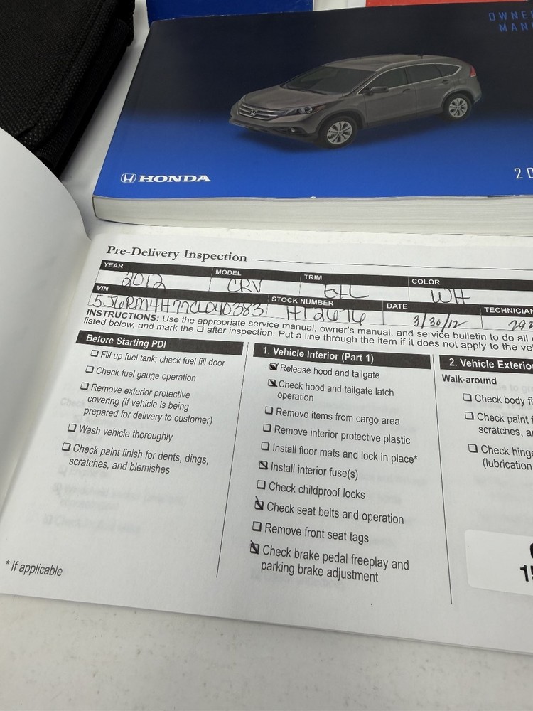 2012 Honda CR-V Owners Manual OEM Set
