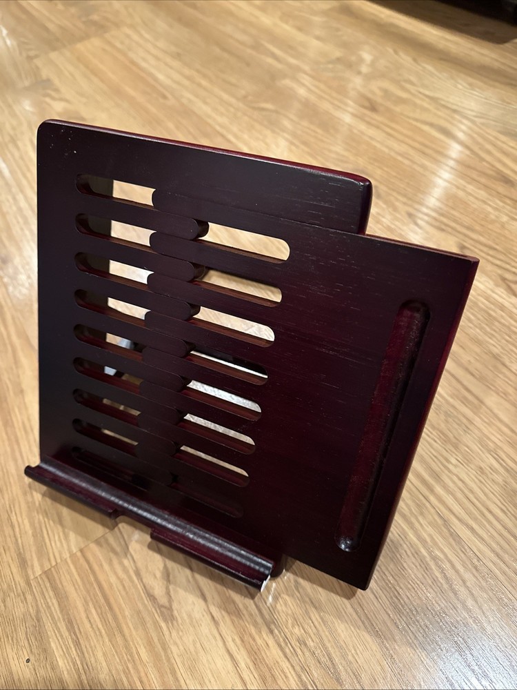Adjustable Wooden Tablet & Book Stand – Foldable Desktop Holder Easy Storage