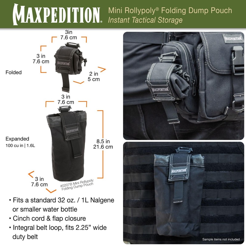 Maxpedition Mini Rollypoly Folding Dump Pouch Black