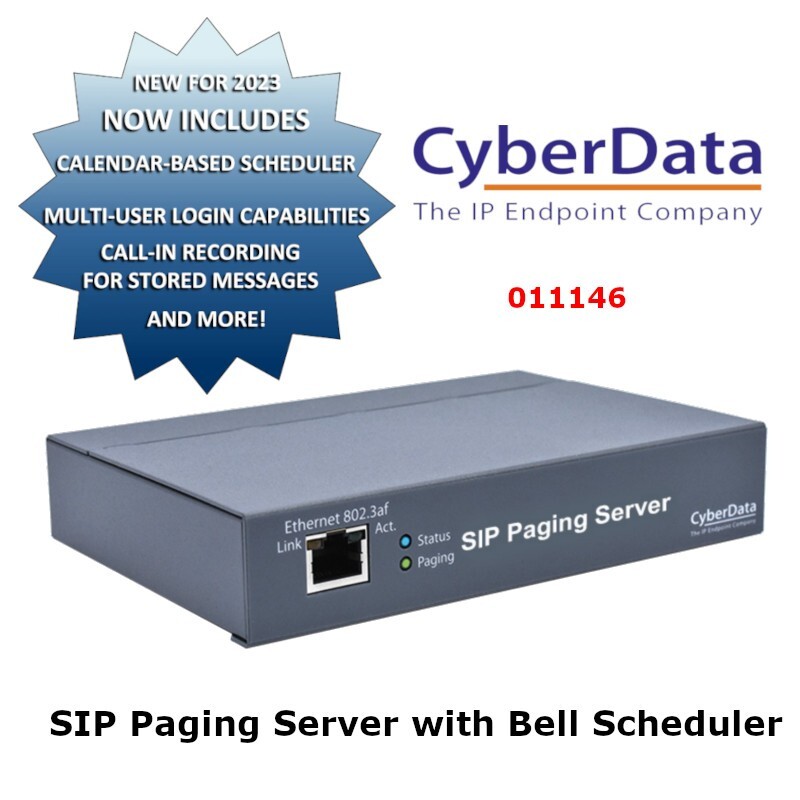 CyberData 011146 SIP Paging Server Bell Scheduler Zone Controller