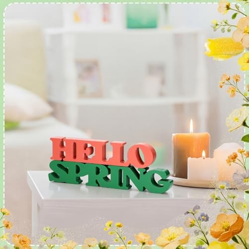 Hello Spring Table Decorations Hello Spring Wooden Sign Blocks Signage