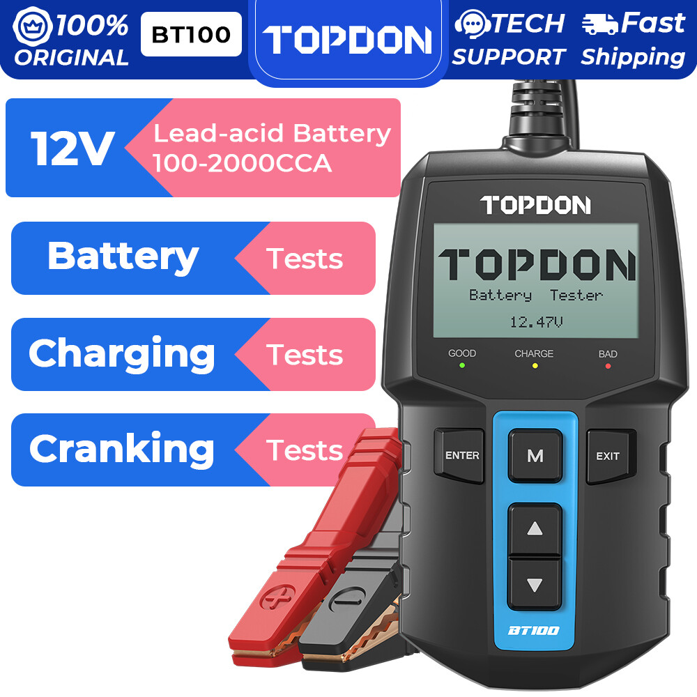 BT100: TOPDON 12V Battery Tester & Analyzer