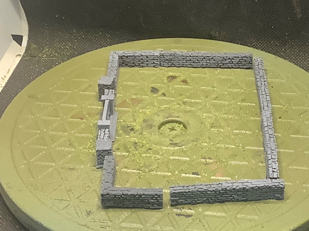 15mm Painted Rock Wall Sections with Gate #3