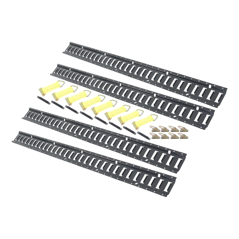 LABLT 5' E Track Tie Down Rail System 28 Pack Secure Cargo For Garages Trailers