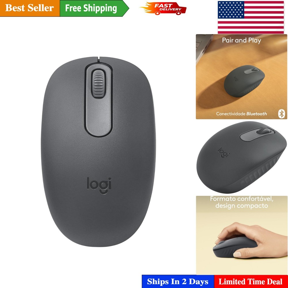 M196 Bluetooth Wireless Mouse - 12- Battery Life, Graphite Design