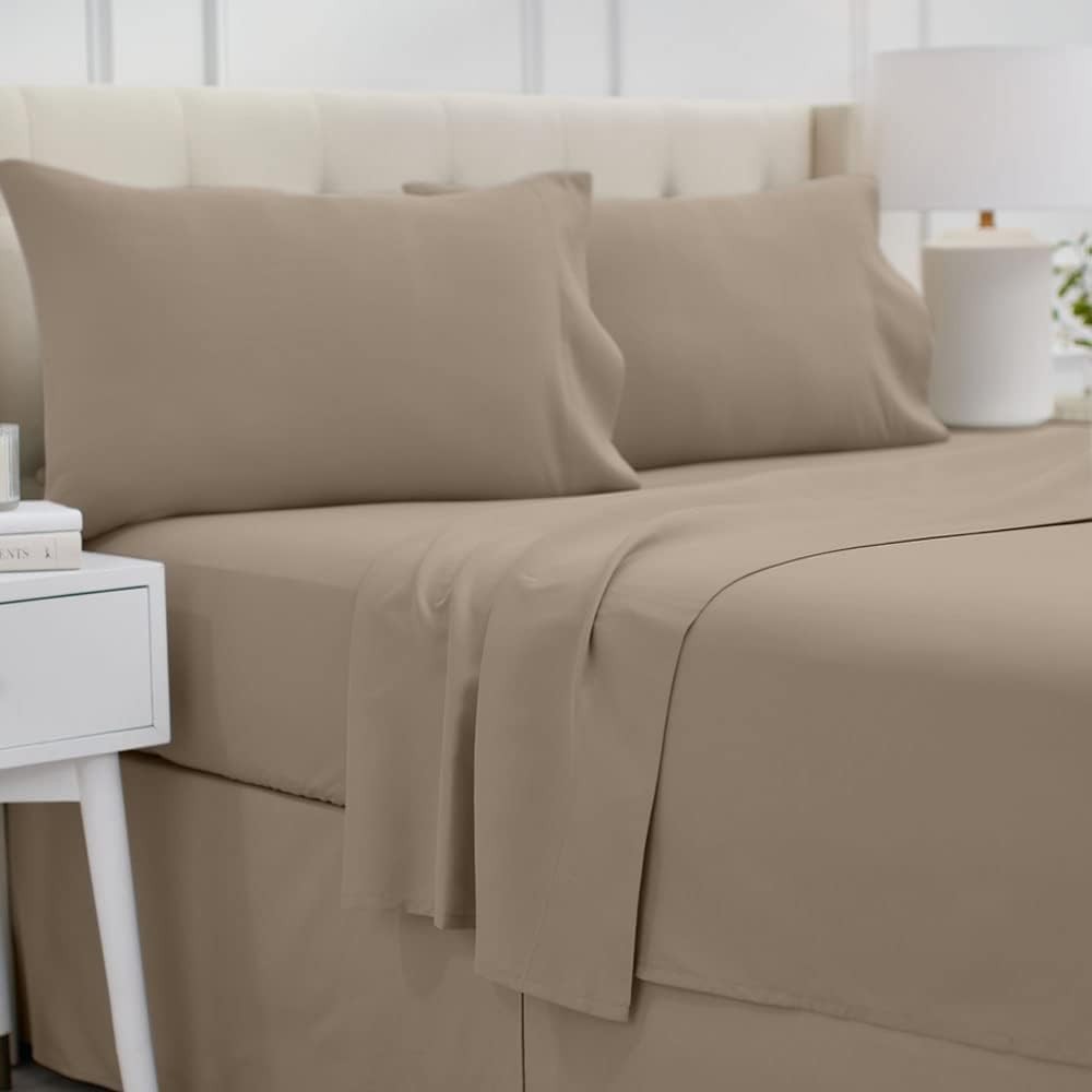 4-Piece King Bed Sheet Set - Extra Deep Pocket, Soft Microfiber, Fade Resistant