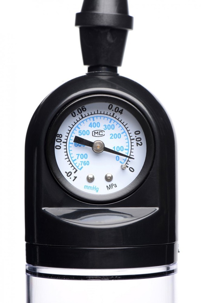 Size Matters Trigger Penis Pump with Built-in Pressure Gauge Erection Enhancer