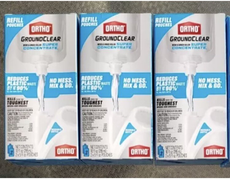 3-Boxes (6 refills) Ortho GroundClear Grass & Weed Killer Super Concentrate EASY