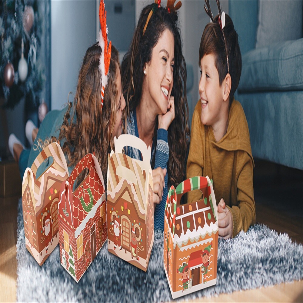 24 pack Paper Red Gift Boxes with Lids Christmas Present Cookies Gift Boxes