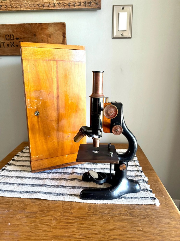 Antique Bausch and Lomb Brass Microscope | Antique B & L Brass Microscope