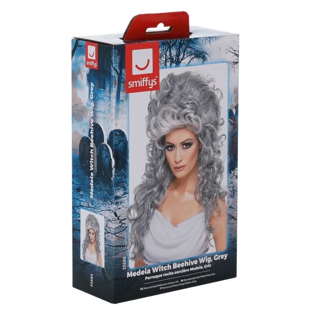 Medeia Witch Beehive Grey Wig Costume Accessory