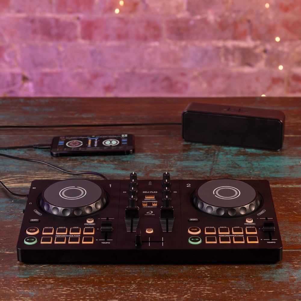AlphaTheta DDJ-FLX2 Compact Beginner 2-Channel Serato rekordbox DJ Controller
