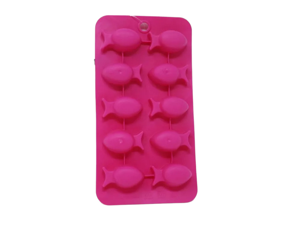 Mainstays Silicone Ice Cube Mold Tray - New - Pink Fish