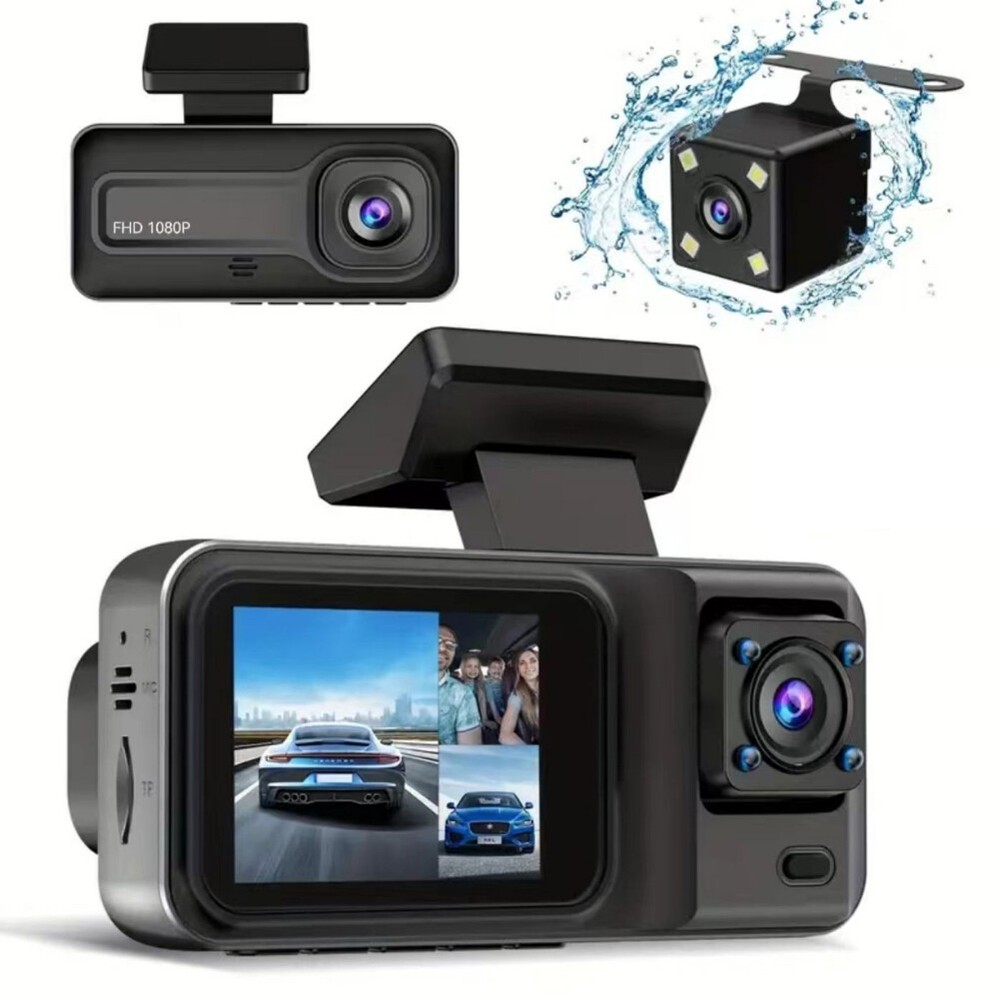 1080P DVR Dash  Front & Inside & Rear  Driving Recorder with 2 Q2D0