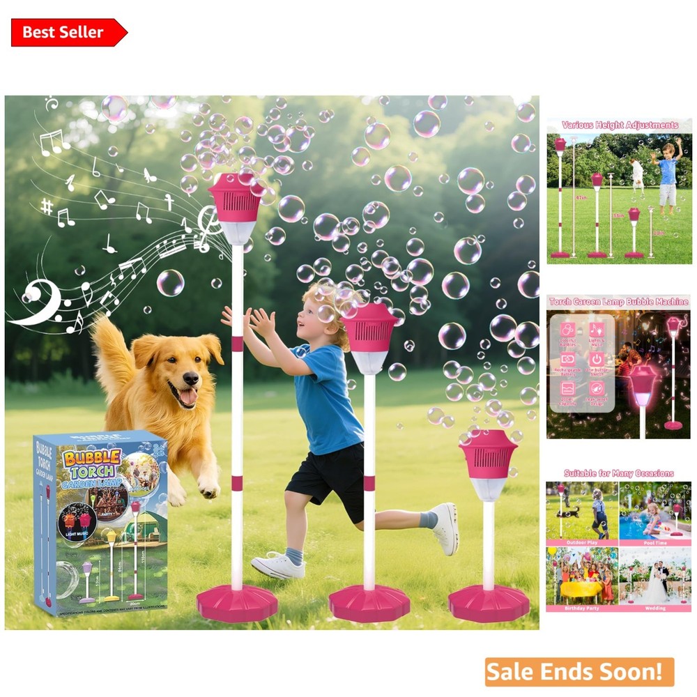 Portable Battery-Powered Bubble Machine for Toddlers - Height Adjustable Design