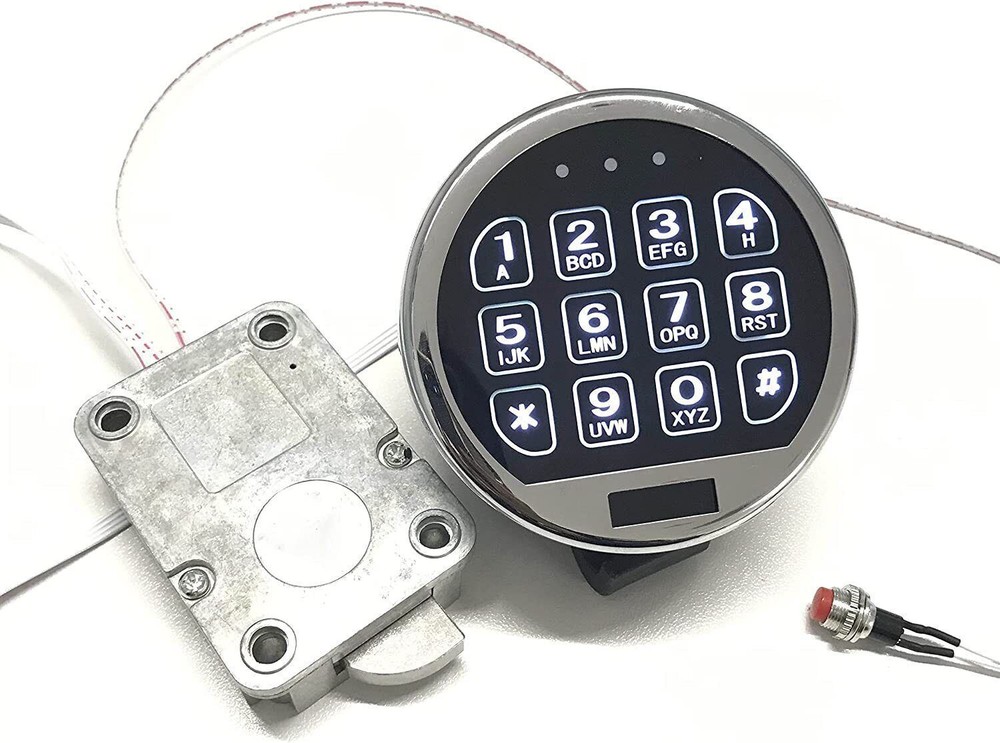 Stack-On Elite Lock LED Keypad Chrome DIY Gun Safe Lock Replacement Swing Bolt