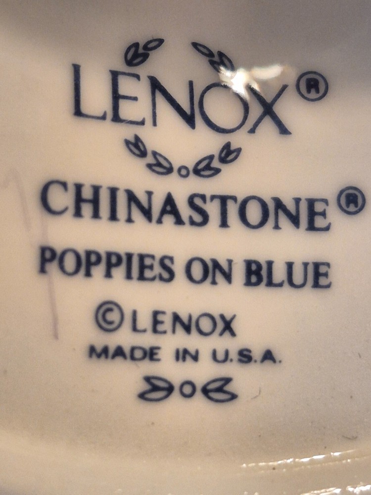 Lennox Poppies on Blue Candlesticks, set of 2