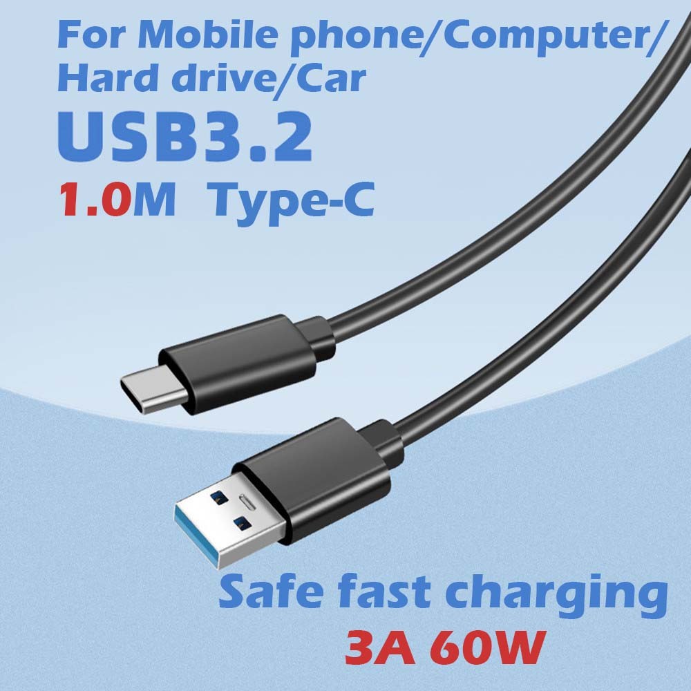 Type-C Fast Charging Data Cable for Phones and Computers USB-A to USB-C Durable