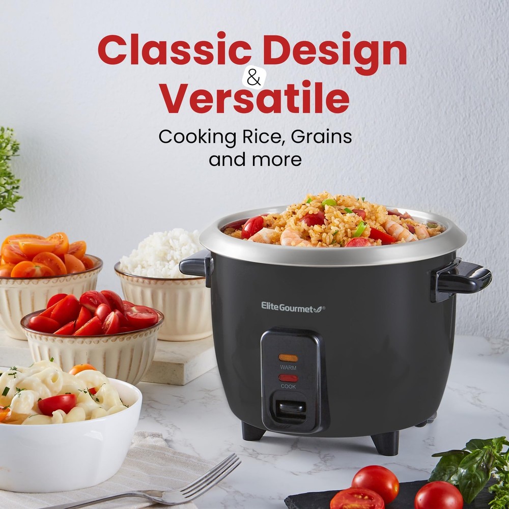 Elite Gourmet ERC003BX Electric Rice Cooker with Automatic Keep Warm Makes So...
