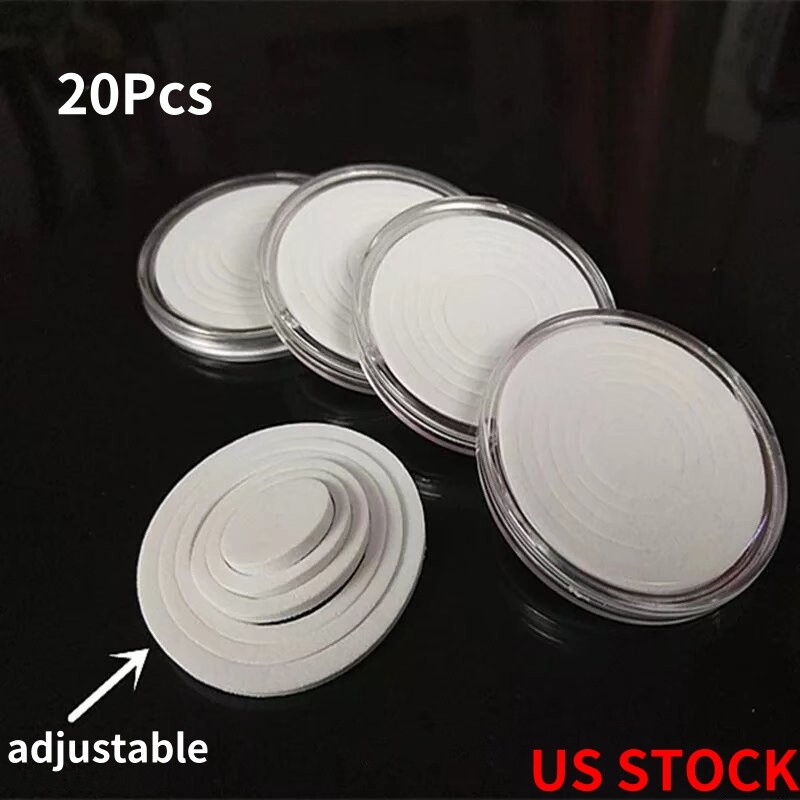 20Pcs 46mm Round Coin Capsules Plastic Holder Display Storage Box Case Container