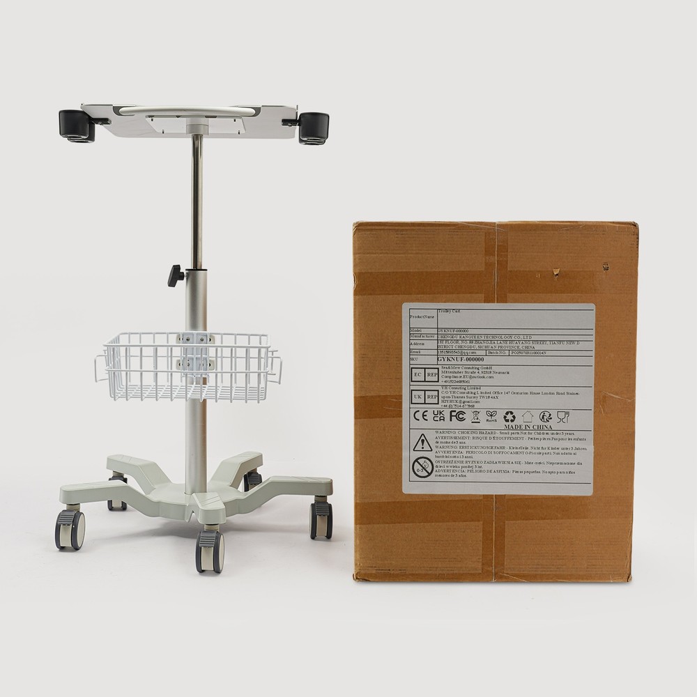 Rolling Medical Cart Mobile Trolley Height Adjustable Workstation with Storage
