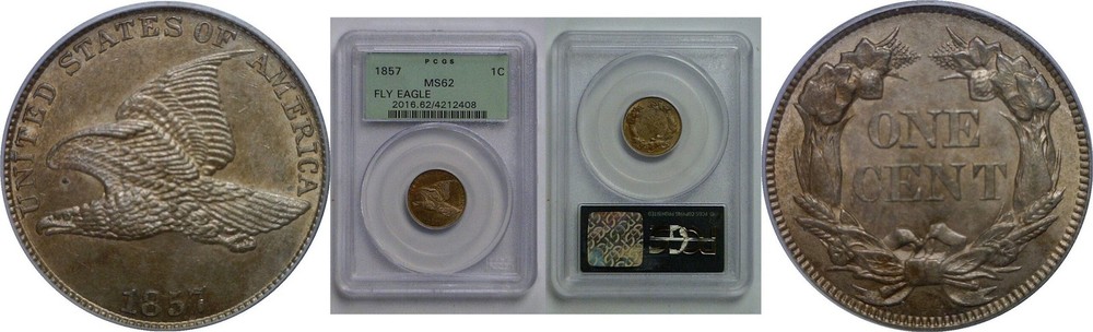 1857 Flying Eagle Cent   PCGS MS-62