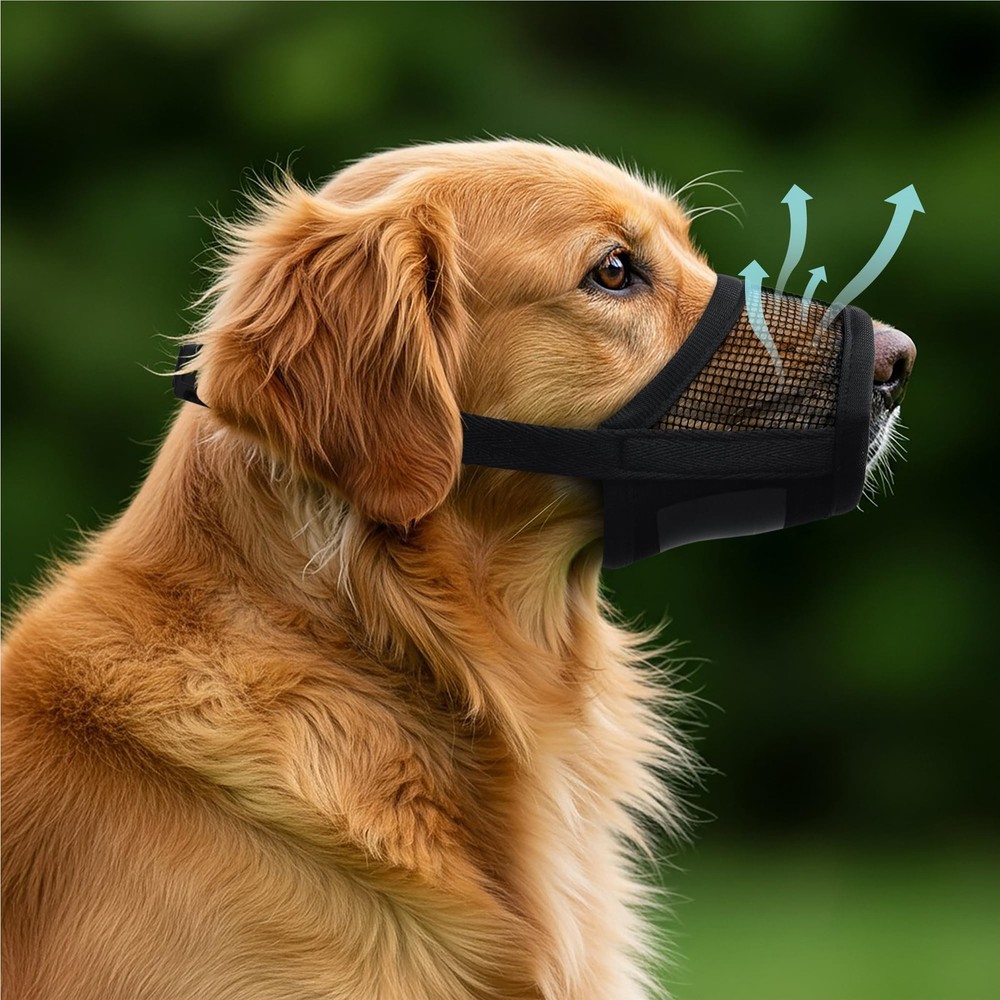 Extra Large Dog Muzzle - Air Mesh XL Dog Muzzle to Stop Biting, Barking and C...