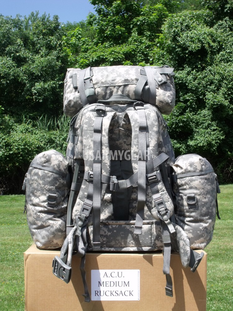 Fully Loaded Molle ACU Medium Rucksack Military Backpack Hydration Pouches