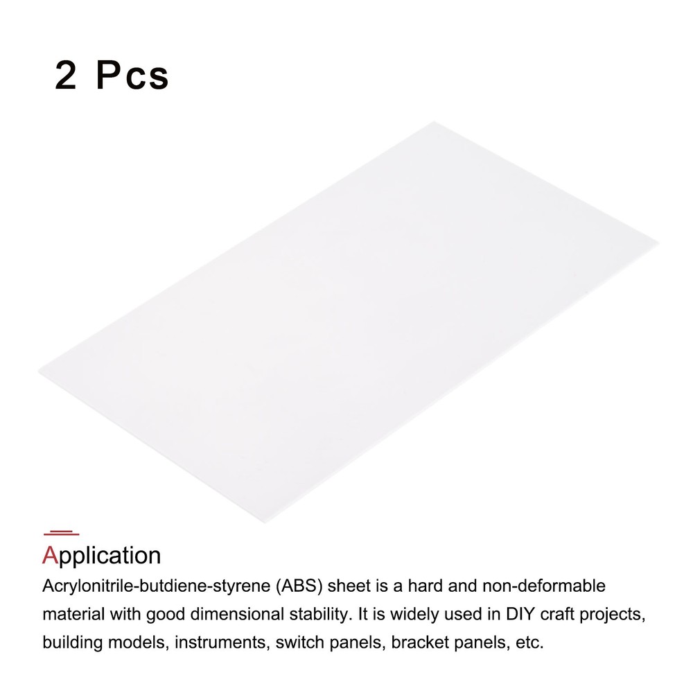 ABS Plastic Sheet 7 " x 4 " x 0.02 " ABS Styrene Sheets White 2 Pcs