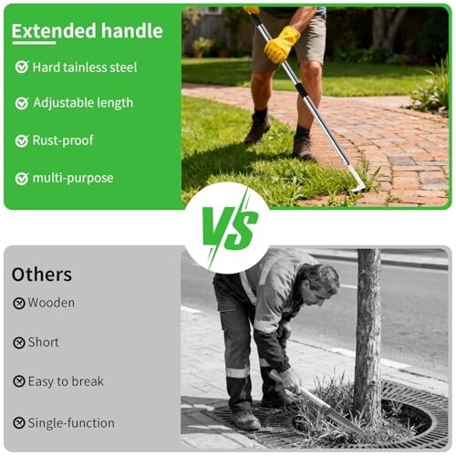 3-in-1 Multi-Function weed puller tool set: Crack Weeder, Moss Scraper Brush &
