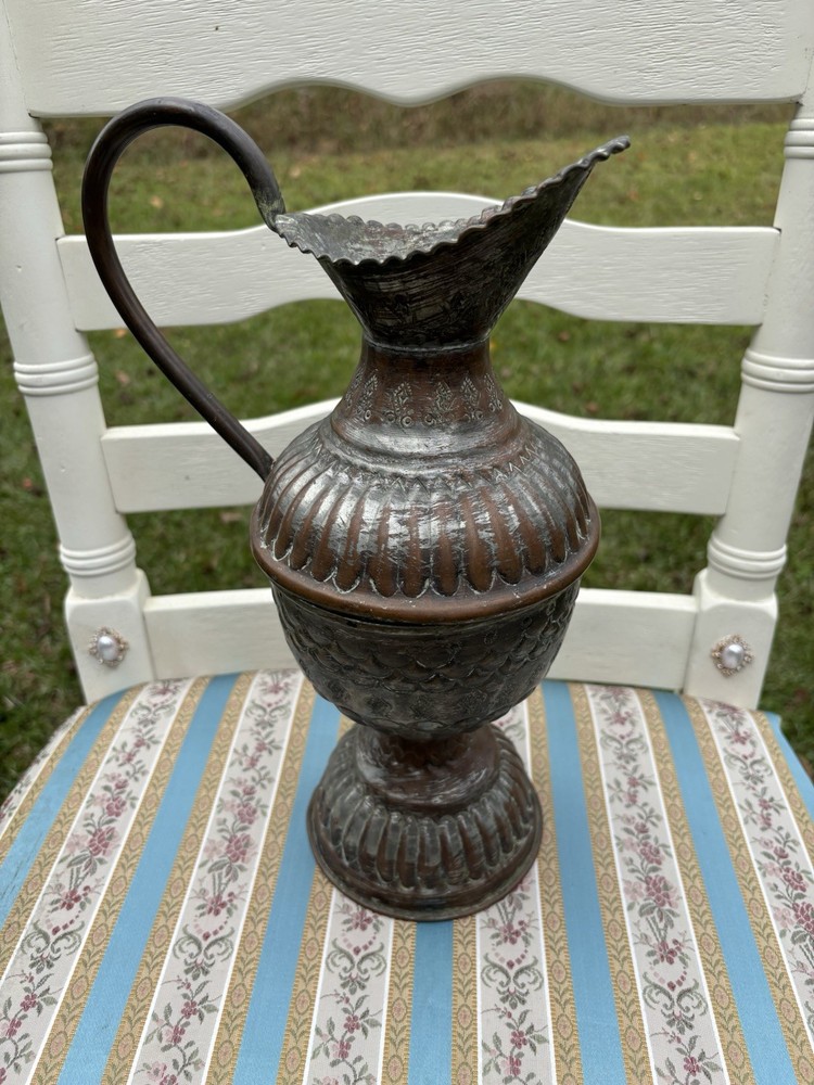 Hand Hammered Ewer Urn Pitcher Turkish Middle Eastern