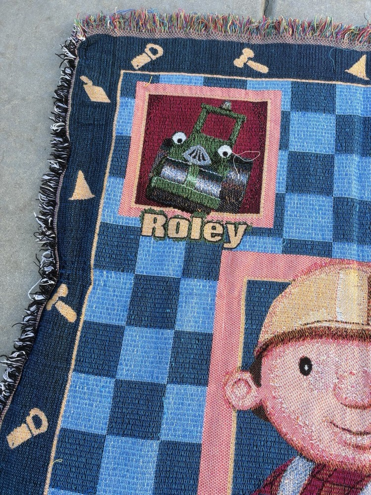 Bob the Builder Throw Blanket Roley Scoop Dizzy Muck Blue Construction