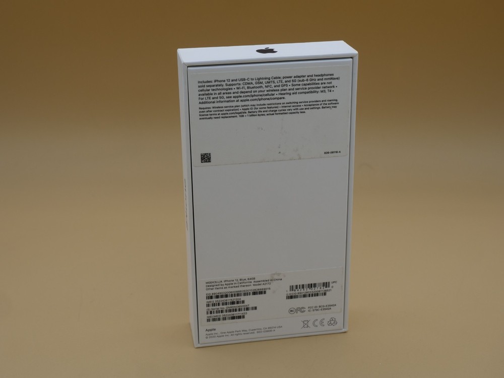 Empty Box ONLY Apple IPHONE 12 Blue 64gb