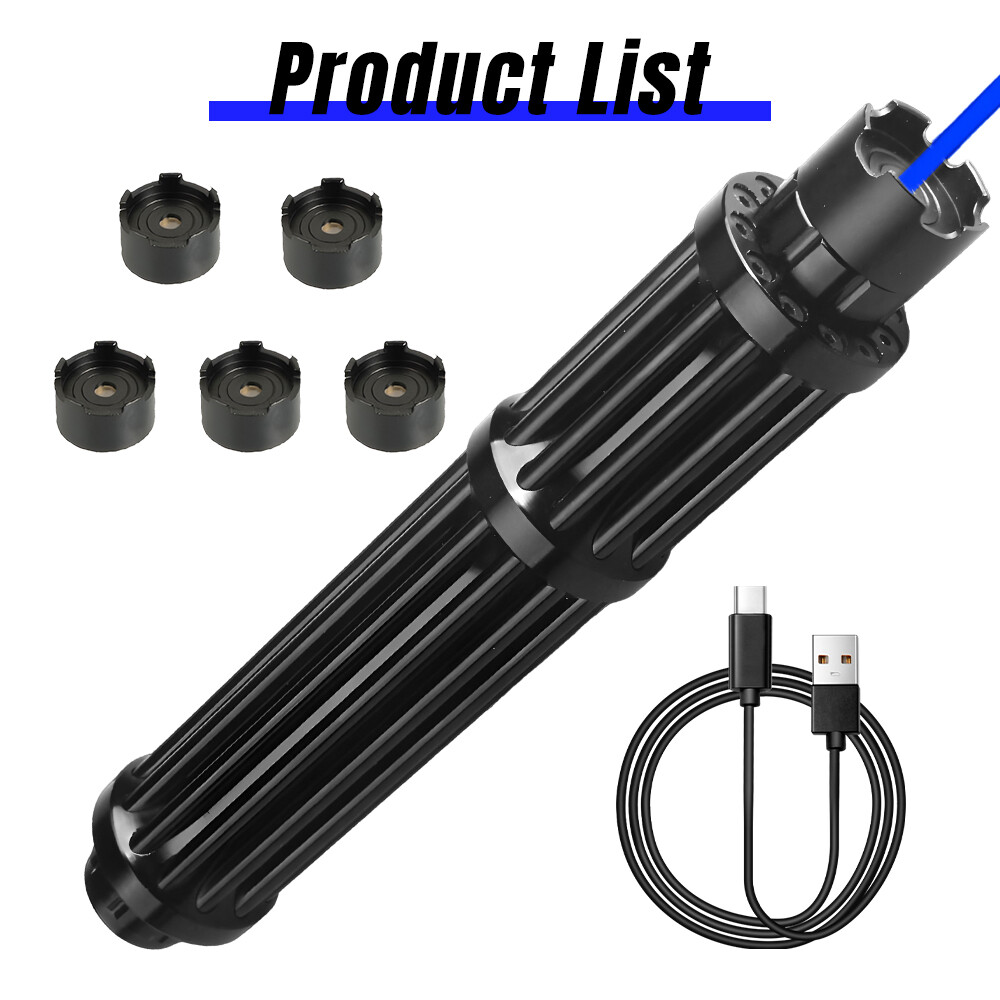 Adjustable Blue Laser Pointer Visible Star Light Beam Dot Light with 5 Head