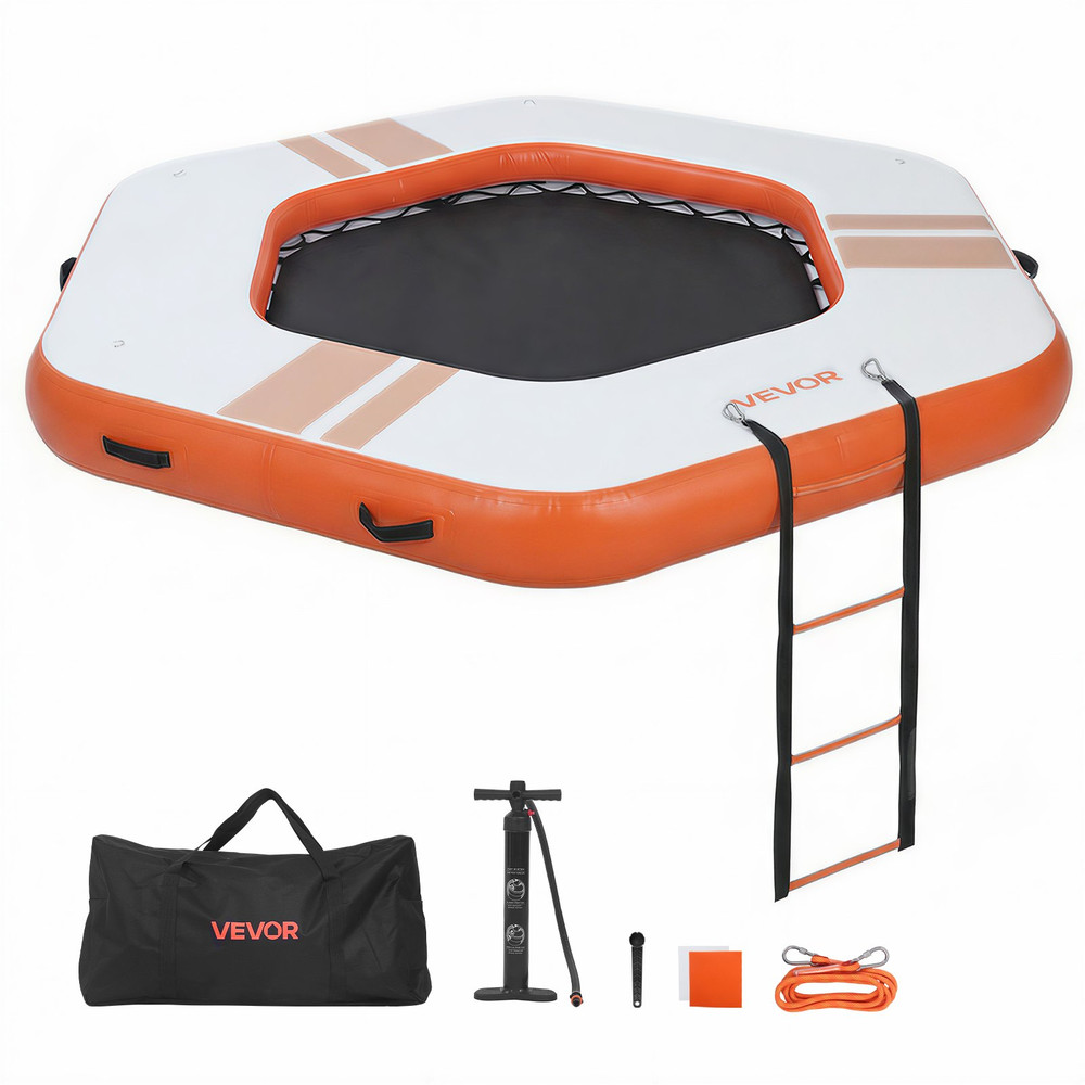 Inflatable Floating Dock, 8.5x8.5 FT Inflatable Dock Platform, Orange