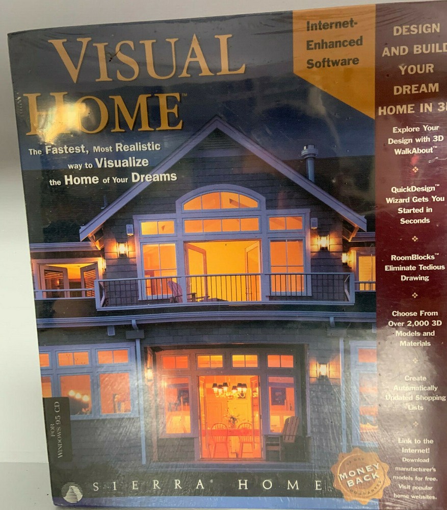 Sierra Home Software Pack Visual Home & Sierra Streets 1998 Windows (SEALED)