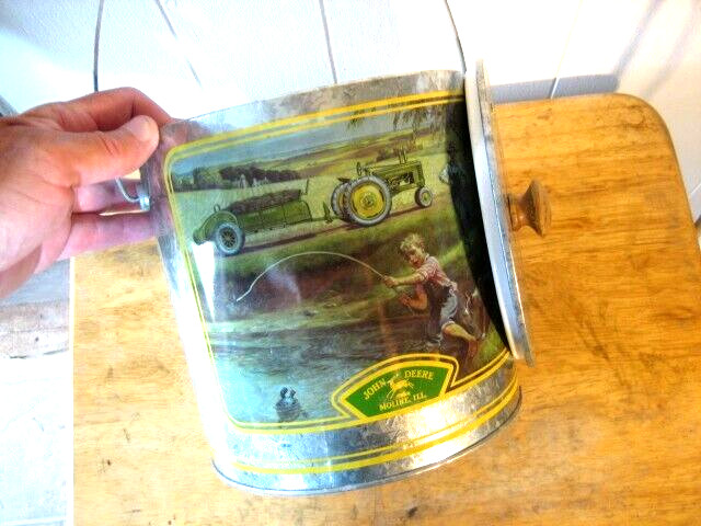 John Deere Ice Bucket With Wooden Handle